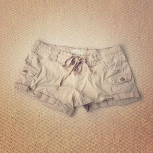 Hollister Co. | Mid-Rise Khaki Drawstring Shorts